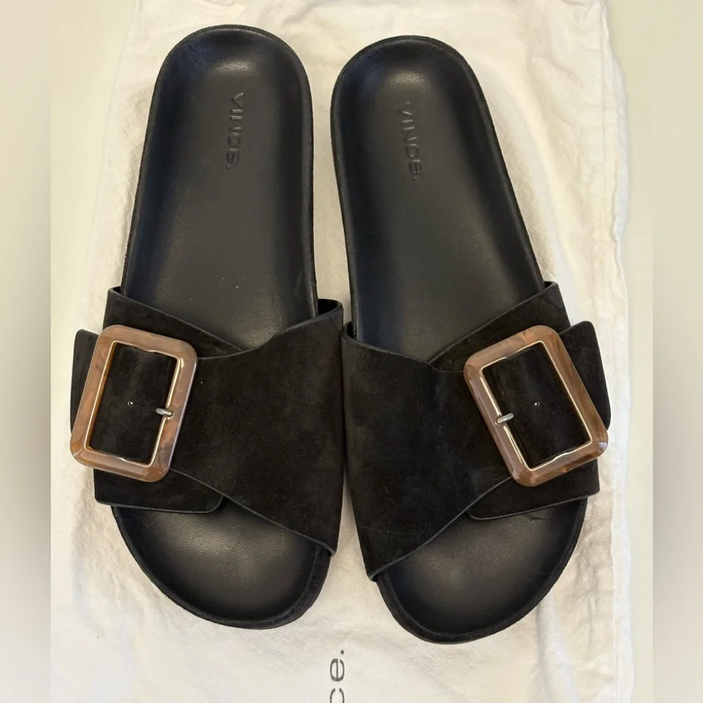 Vince Black Suede Grant Sandals NWOT/UNWORN. Size 9/9.5 - Picture 3 of 12